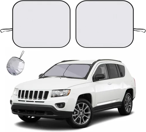 Vista 7 de Ziciner 2 parasoles para parabrisas de automóvil, bloqueador de calor solar y rayos UV, protector plegable de 28 x 31 pulgadas, accesorios