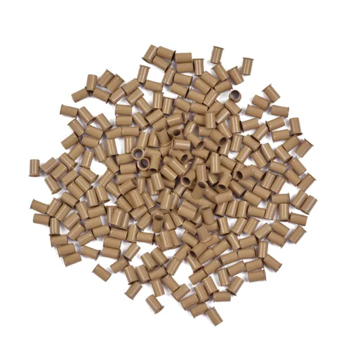 Vista 16 de 200 piezas de 0.134 in de microanillos de eslabones de cuentas de cobre sin silicona para extensiones de cabello (negro)