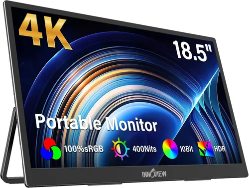 Vista 11 de InnoView Monitor portátil 2K para laptop de 18.5 pulgadas, 2560 x 1440p, QHD 120Hz, 100% sRGB, USB-C, HDMI, estándar, HDMI, segunda pantalla