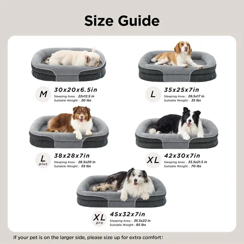 Vista 6 de Bedsure Camas ortopédicas para perros con cojín ovalado de 360 °, perro de Carbón