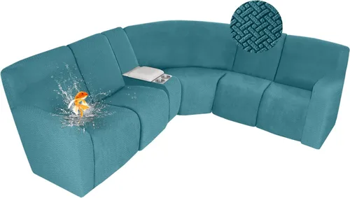 Vista 89 de ALIECOM Fundas 100% impermeables para sofá seccional reclinable, forma de L, elásticas, para esquina, funda para sofá seccional reclinable, lavable