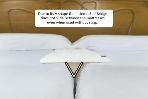 Vista 7 de Insieme 12 x 77 pulgadas Puente de cama Twin a King - Relleno de huecos para cama dividida King - Tela hipoalergénica - Blanco, delgado y sin