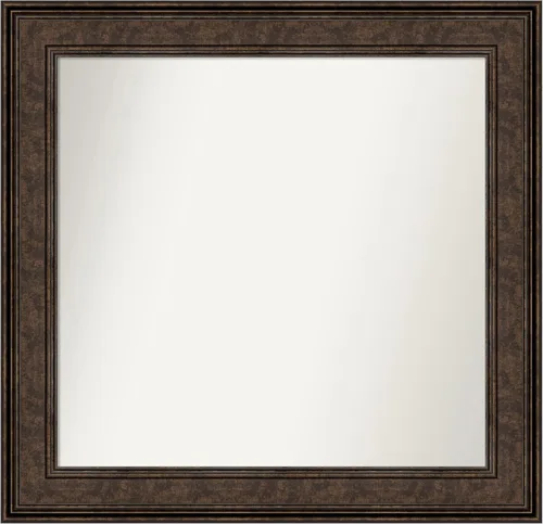 Vista 980 de Amanti Art Espejo de pared personalizado no biselado (25 x 25 pulgadas), marco de bronce acentuado, varios tamaños personalizados, espejo de baño