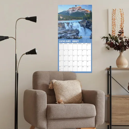 Vista 8 de Calendario 2026-2027 - julio 2026 - diciembre 2027, calendario de pared, calendario de 26-27, 12 x 24 pulgadas (abierto), calendarios de pared