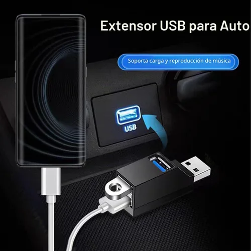 Vista 5 de VIENON Adaptador USB de 3 puertos, concentrador USB 3.0, divisor USB-A 1 a 3 para teclado, disco duro móvil, disco U, cámara, ratón, etc
