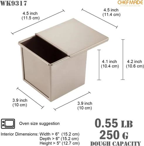 Vista 2 de CHEFMADE Caja tostadora con tapa, a rayas o estructura lisa, antiadherente, Teflon, para hornear