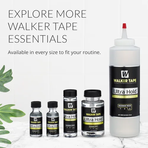 Vista 8 de Walker Tape Ultra Hold - Adhesivo con brocha, 0.5 onzas líquidas, pegamento de peluca resistente al agua para sistemas de encaje y extensiones