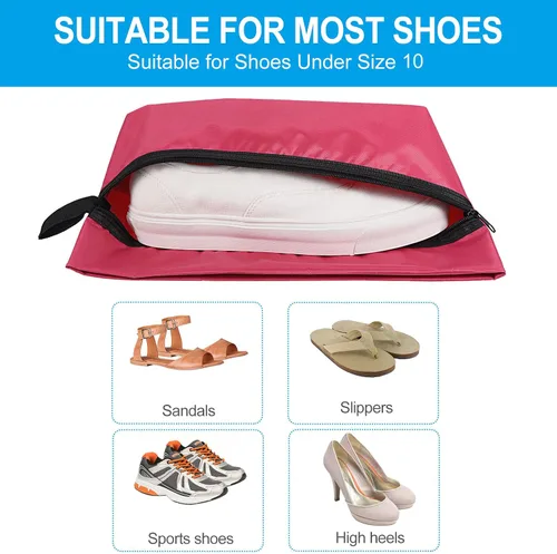 Vista 5 de PATIKIL Bolsas de zapatos para viajes, bolsa portátil para zapatos con cremallera, impermeable, organizador de zapatos para hombres y mujeres