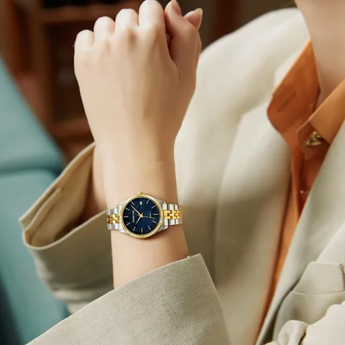 Vista 3 de VICTORIA HYDE Reloj para mujer plateado y dorado, relojes de dos tonos de acero inoxidable para mujer
