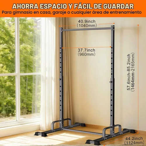 Vista 4 de Estación de dominadas, Barra de dominadas ajustable, Bastidores de potencia de pie independientes, Torre de dominadas de acero resistente