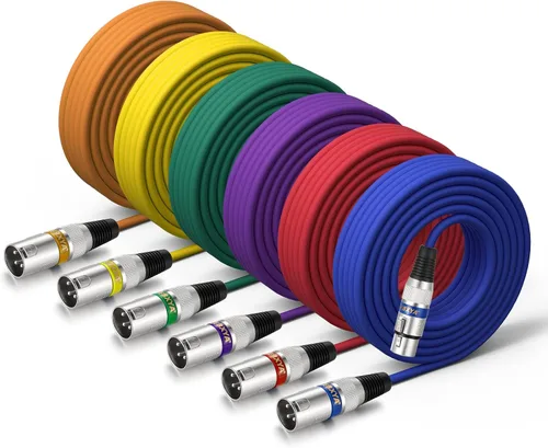 Vista 14 de EBXYA Cable XLR de 2 pies, paquete de 10 unidades, 3 pines, cable de micrófono XLR equilibrado macho a hembra, adecuado para mezclador de audio 10
