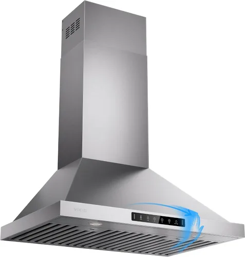 Vista 11 de VIKIO HOME Campana extractora profesional de 30 pulgadas para montaje en pared, 980 CFM, panel directo de 3 velocidades con control por gestos