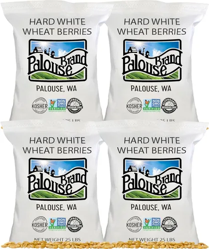 Vista 10 de Marca Palouse Certificada Libre de Residuos de Glifosato Grano de Trigo Duro Blanco 15 Libras Paquete de 3 Cultivado por una Familia