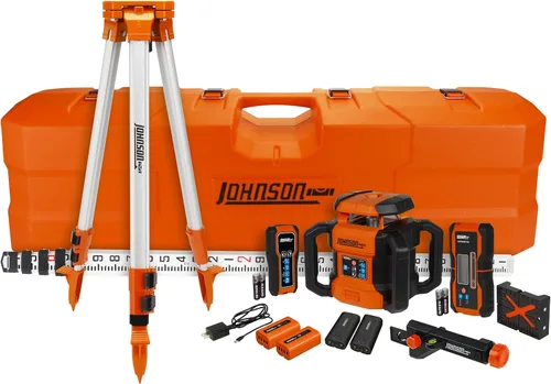 Vista 9 de Johnson Level & Tool 40-6541 - Sistema láser giratorio de doble pendiente de alta precisión, rojo, 1 kit