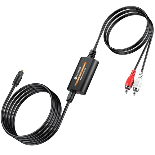 Vista 9 de Neoteck Convertidor de Cable Óptico a RCA DAC con Circuito Integrado de Amplificador de Audio Integrado 192kHz SPDIF a RCA Convertidor Digital a