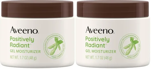 Vista 9 de Aveeno Gel hidratante facial positivamente radiante con ácido hialurónico y soja correctora de tono, hidrata durante 48 horas para igualar el tono