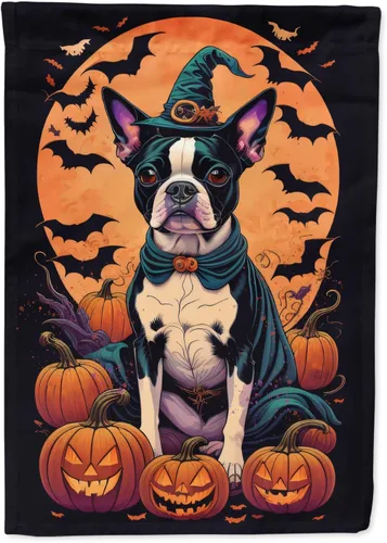 Vista 31 de Caroline's Treasures DAC1466GF - Bandera decorativa para jardín de Halloween de Affenpinscher Witchy para jardín, decoración para patio exterior
