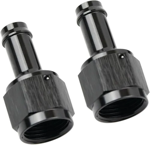 Vista 18 de Recta 6AN hembra giratoria a 1/4 "empuje en manguera adaptador de montaje de púas aluminio negro