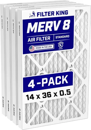 Vista 100 de Filter King Filtro de aire 6x6x1 Paquete de 4 Filtros plisados MERV 8 HVAC para horno A/C Fabricado en Estados Unidos Tamaño real: 5.5 x 5.5