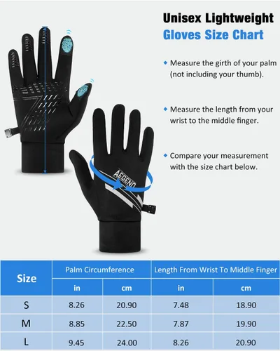 Vista 7 de Aegend Guantes de correr ligeros, guantes cálidos, guantes para mujer, guantes de pantalla táctil, guantes de ciclismo, deportes, guantes