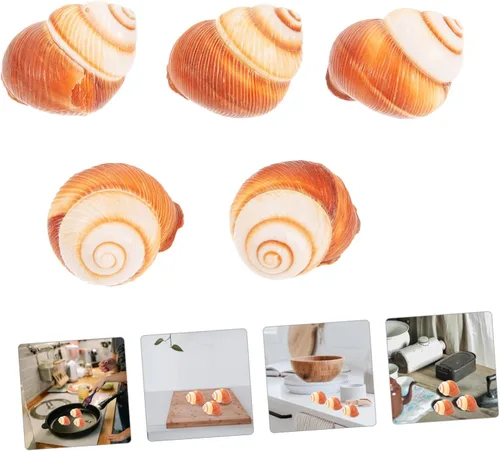 Vista 2 de Zerodeko Conchas de caracol para hornear Escargot, 5 unidades de conchas de cocina naturales gruesas