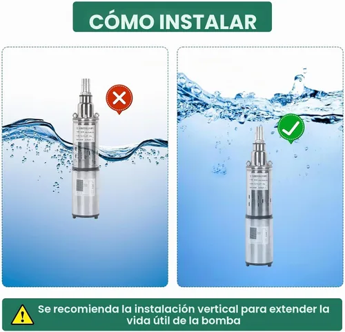 Vista 6 de Bomba sumergible solar de pozo profundo de 24 V, flujo de 10 GPM, cabezal de 173 pies, salida de 1 pulgada, bomba de tornillo de acero inoxidable