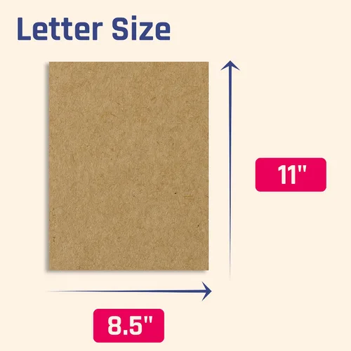 Vista 2 de Cartulina Kraft marrón pesada de 110 libras, cartulina gruesa y pesada, 40 piezas 300gsm, 8.5 x 11 pulgadas