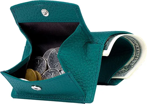 Vista 7 de Mini cartera unisex con bloqueo RFID con bolsa para monedas, bolsillo organizador de fraude de tarjetas de crédito, plegable, delgado y compacto