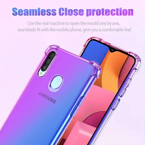 Vista 3 de Funda para Samsung Galaxy A20S, Gradient Slim Anti Scratch Soft TPU Funda Protectora a Prueba de Golpes para Samsung Galaxy A20S (Púrpura/Azul)