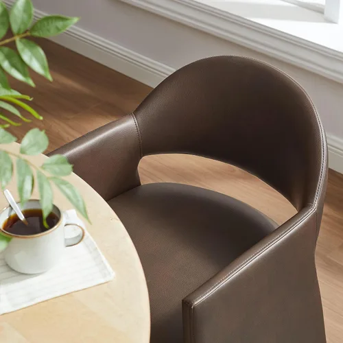 Vista 5 de Modway Talia - Sillón de comedor de cuero vegano en color espresso