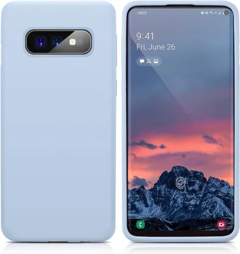 Vista 2 de Diseñada para Galaxy S10e, funda de goma de gel de silicona líquida a prueba de golpes, cojín de forro de tela de microfibra suave compatible
