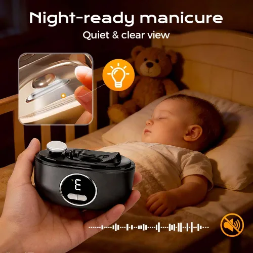 Vista 8 de Cortaúñas eléctrico automático, recortador de uñas eléctrico 3 en 1 con luz LED, diseño mejorado de doble hoja, molinillo de uñas eléctrico