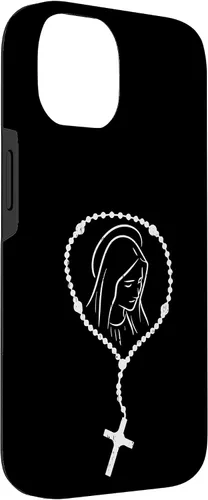 Vista 6 de iPhone 16 Rosario Virgen María Dios Jesús Fe Religioso Católico Estuche de Regalo