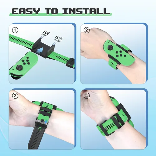 Vista 5 de Silicone Wrist Bands for Just Dance 2024 2023 2022 2021 Switch, RTTACRTT Dance Strap Freely Adjustable for Joy Con & Switch OLED Model, 2-Pack for