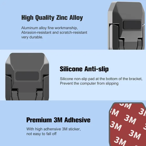 Vista 5 de Soporte de teclado de computadora de aleación de zinc para escritorio, elevador de teclado plegable con 2 ángulos ajustables, soporte invisible