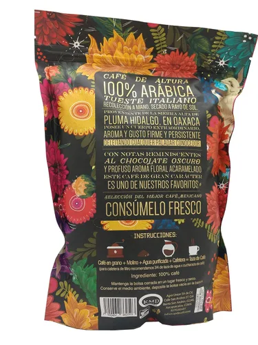 Vista 2 de Etnia 52 - Oaxaca (Intenso), Café Mexicano en Grano, 1 lb o 16oz, Certificado Kosher (KMD), Hecho en México, Incluye Enlace de Receta de Ebook