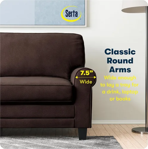 Vista 6 de Serta Copenhagen - Sofá de brazo redondeado de 61 pulgadas, poliéster de fácil cuidado, respaldo de cojín suave, cojines de asiento con resortes