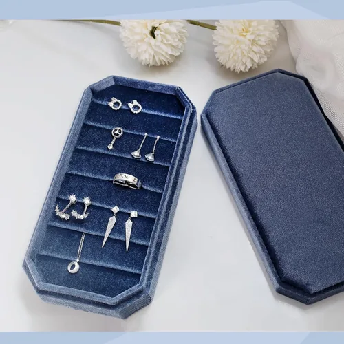 Vista 5 de HCJEBX - Joyero portátil de terciopelo, organizador multifunción para joyas, soporte para aretes, caja de joyería de viaje, regalo adecuado