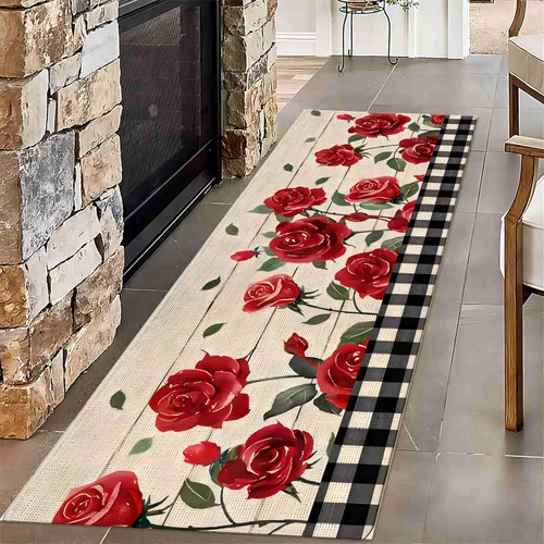 Vista 9 de Alfombra vintage con bandera estadounidense, 1.3 x 7 pies, diseño de estrellas y bandera estadounidense del Día de la Independencia, alfombra