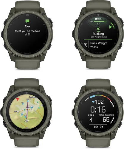 Vista 3 de Garmin tactix 8 - Reloj inteligente táctico AMOLED de 2.008 in, paquete zafiro Para táctica, exterior y navegación GPS multibanda balística
