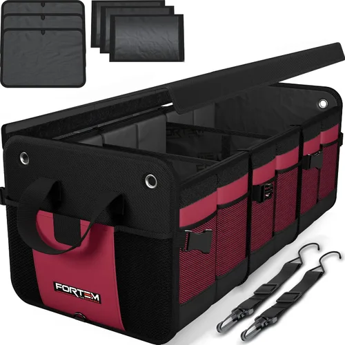 Vista 15 de FORTEM Organizador de maletero con enfriador para SUV, organizador y almacenamiento de automóvil, multicompartimento plegable, regalo de Navidad