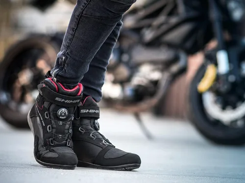 Vista 3 de SHIMA Exo - Botas de motocicleta para mujer, zapatos de cuero ventilado, protector de tobillo corto, para bicicleta urbana, estilo casual, botas