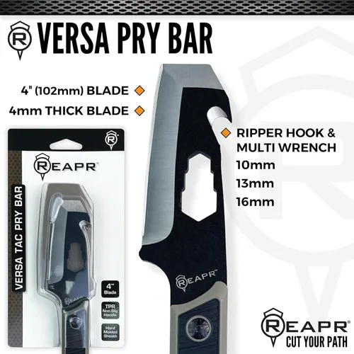 Vista 6 de REAPR VERSA TAC - Barra de palanca con funda, utilidad compacta para campamento, preparación de emergencia, mejoras para el hogar, reparaciones