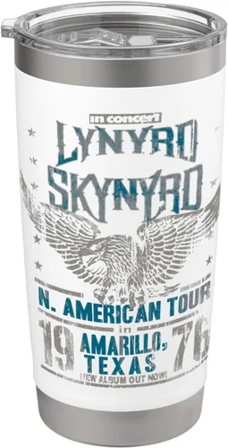 Vista 8 de Lynyrd Skynyrd In Concert Amarillo Texas Vintage Rock 1970 - Vaso aislado de acero inoxidable