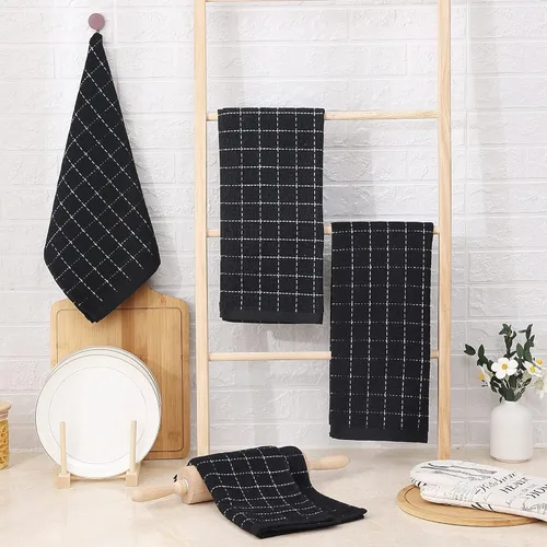 Vista 6 de Homaxy Toallas de cocina de rizo de algodón 100% y toallas de cocina a cuadros, 13 x 28 pulgadas, juego de 8 toallas de cocina súper suaves