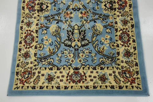 Vista 8 de Unique Loom Kashan Collection - Alfombra tradicional con diseño floral, color negro Celeste/azul marino