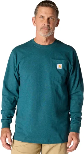 Vista 15 de Carhartt Camiseta de trabajo de manga larga con bolsillo para hombre Negro