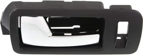 Vista 4 de Para Ford Mustang 2005-2014 Manija de puerta interior delantera, lado del conductor, bisel negro con palanca cromada Con orificio de bloqueo