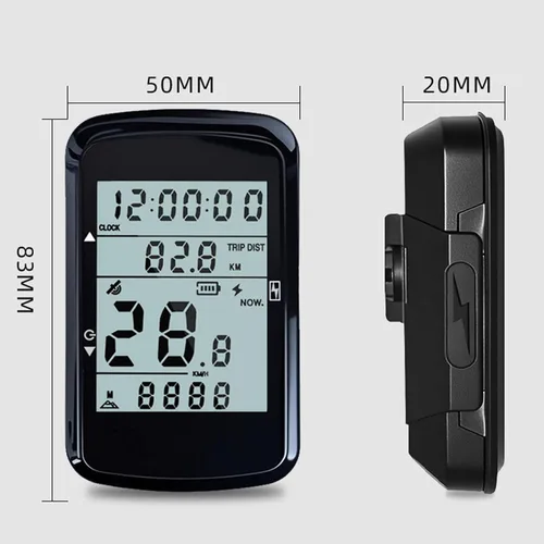 Vista 6 de Computadora de bicicleta GPS, computadora de ciclismo inalámbrica con pantalla 2.4, retroiluminación, velocímetro odómetro de bicicleta, 28 horas