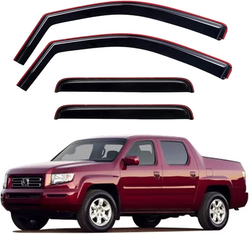 Vista 213 de YQAUTEC - Viseras para ventana, protectores contra la lluvia, compatibles con Subaru WRX 2015-2021, deflectores de viento para ventanas, viseras
